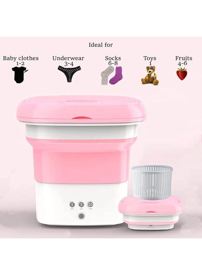 Portable Mini Folding Clothes Washing Machine, Bucket Automatic Mini Household Underwear Foldable Bucket Washer Baby Clothes Washing Machine - Image 5